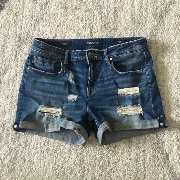 Vigoss Pants - Vigoss Distressed Denim Marley Short 28